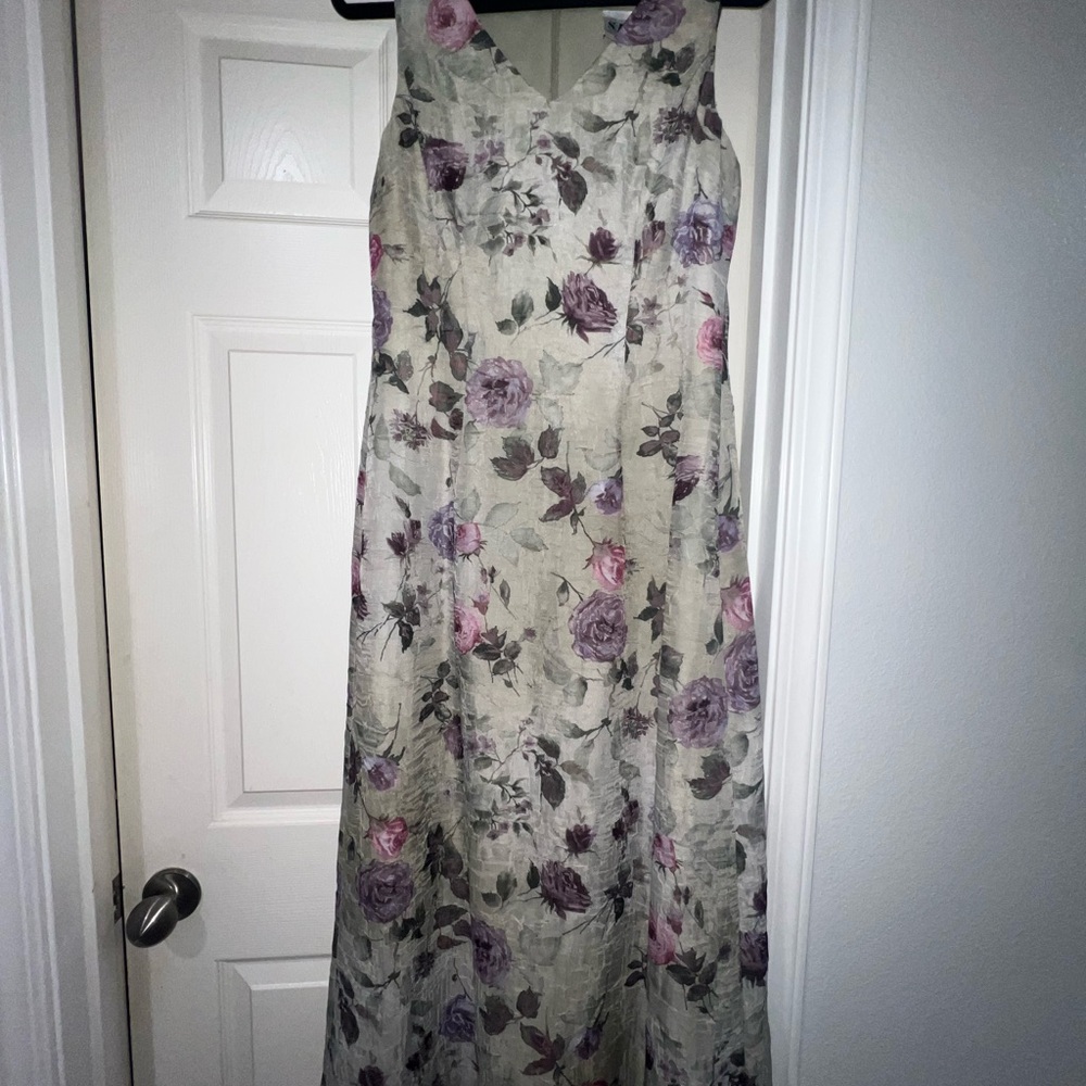 SL Fashions Purple and Pink Floral Maxi Dress